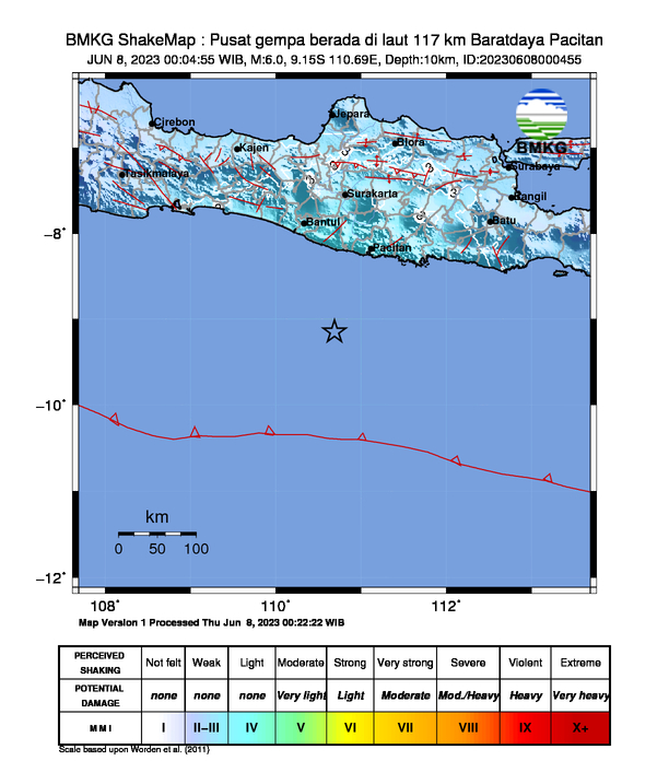 Gempa Magnitudo 6.0 Terjadi Tengah Malam di Pantai Selatan Jawa 