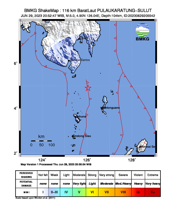 Gempa Bumi Magnitudo 5 0 Guncang Perairan Pulau Karatung Sulut Kamis